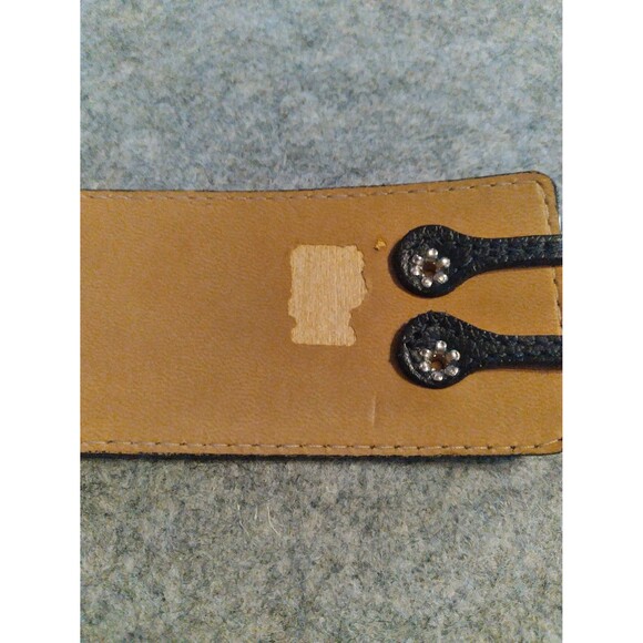 Elite Accessories Black Leather Belt Silver Buckle Western‎ Style Small - Picture 4 of 6